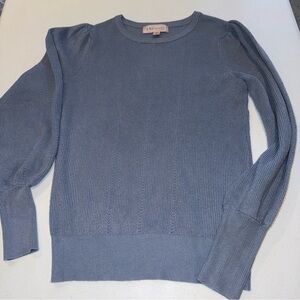 Philosophy Sweater Womens Size XS Blue Cable Knit Long Sleeve Crew Neck Pullover